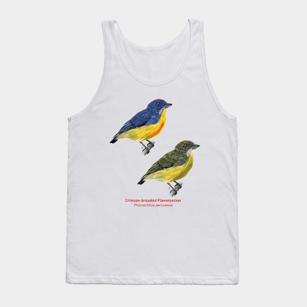 Crimson-breasted Flowerpecker | Prionochilus percussus ⚥ Tank Top by bona 